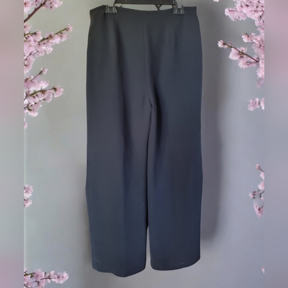 Liz Claiborne Suits Fully Lined Wide Leg Black Dress Pants - Picture 2 of 8